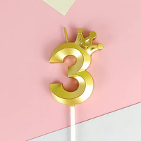 Number 3 Crown Designed Birthday Candle