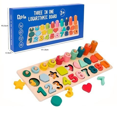 3in1 Wooden Logarithmic Learning Board