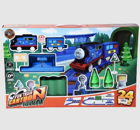 24Pcs DIY Battery Operated Thomas Train Track Set