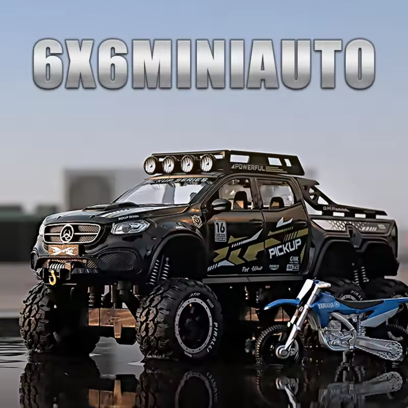 1:24 Diecast Mercedes AMG Pickup Truck With Quad Bike