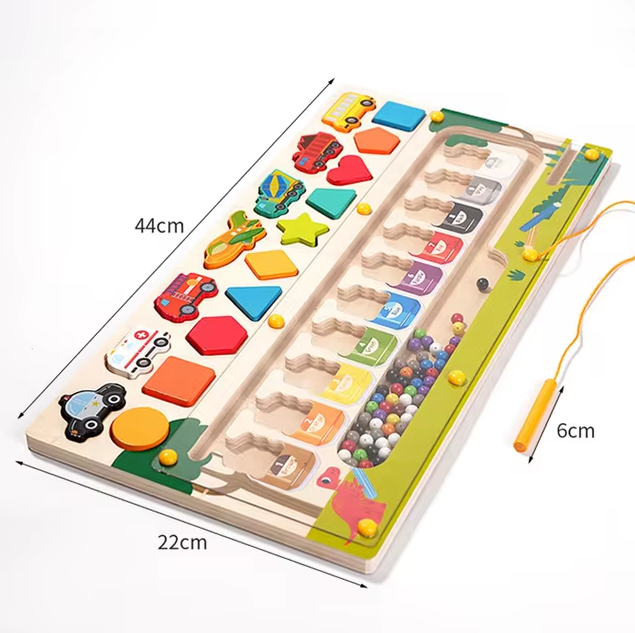 Multi-functional Wooden Magnetic Maze Game Board
