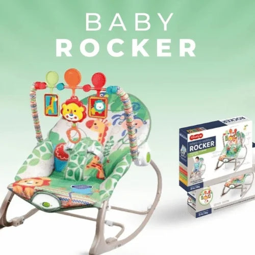 Musical Infant To Toddler Animal Design Rocker - Green