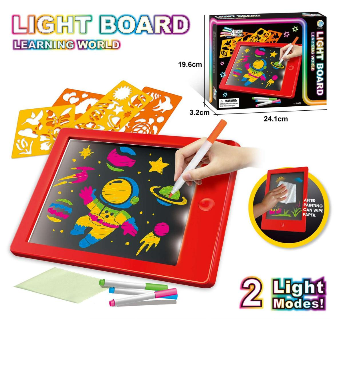 Premium Kids Neon Colors LCD Writing Tablet - Red