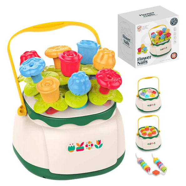 Huanger Montessori Flower Nails Bucket
