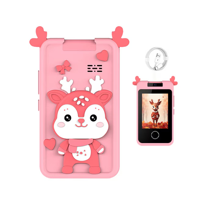Kids Deer Rotatable Lens Digital Touch Phone