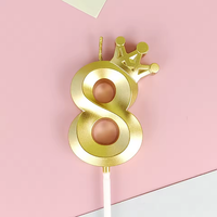 Number 8 Crown Designed Birthday Candle