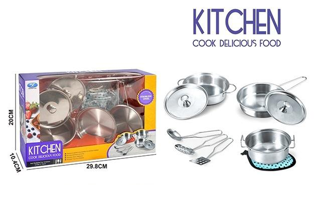 7Pcs Metal Pots & Pan Set For Kids