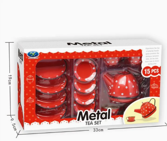 14Pcs Metal Tea Set For Kids