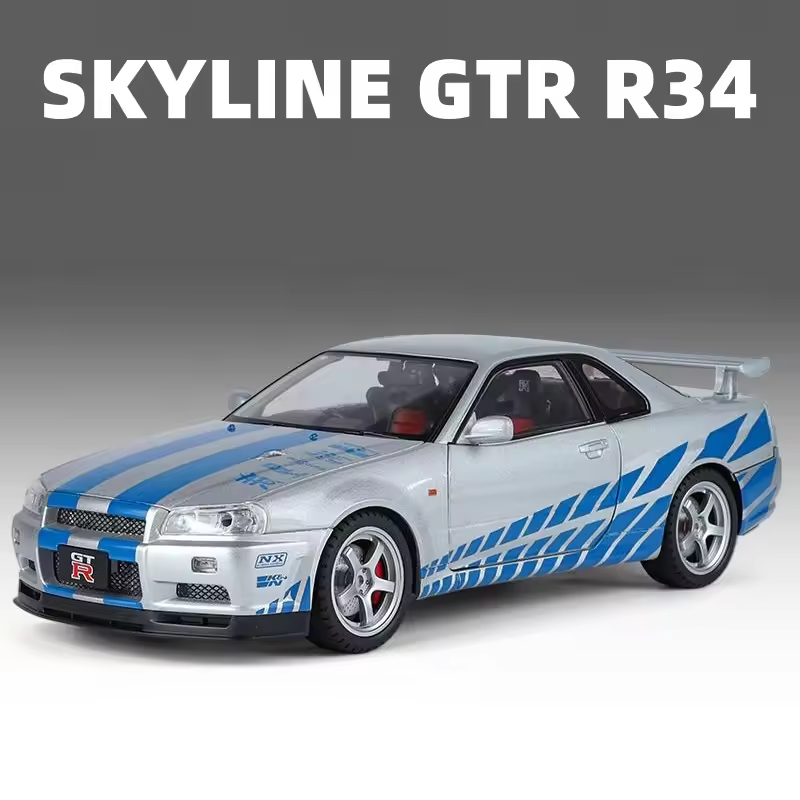 1:18 Diecast Nissan Skyline GTR R34 Model Car