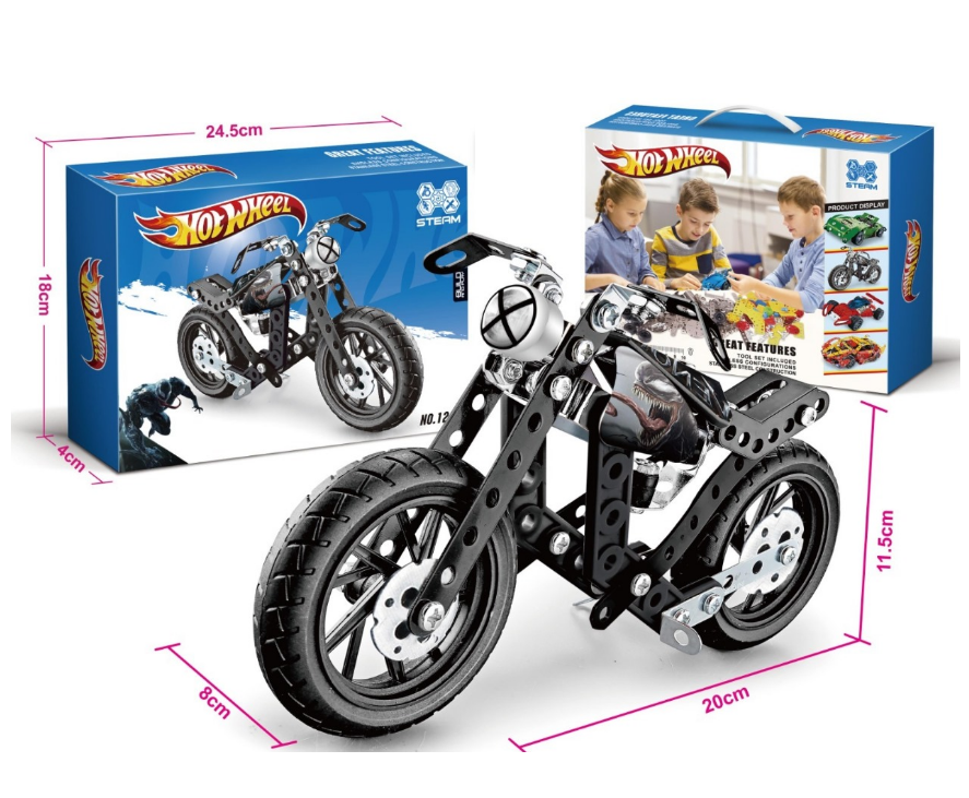 117Pcs Hot Wheel DIY Tech Bricks Bike