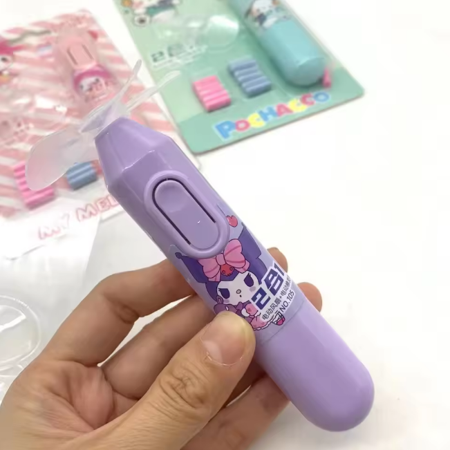 Cartoon Themed Electric Eraser With Mini Fan