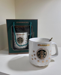Starbucks Ceramic Coffee Mug With Spoon