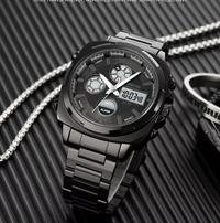 SKMEI Dual Time Quartz Stainless Steel Watch - Copy