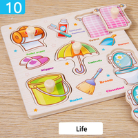 Wooden Life Themed Puzzle Board With Knobs