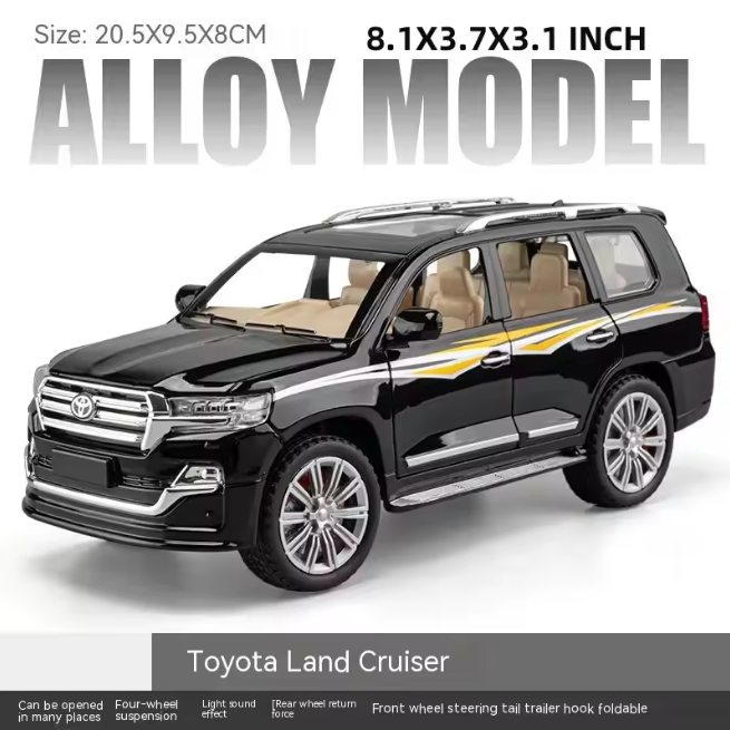 1:24 Diecast Land Cruiser LC200 Model With Smoke