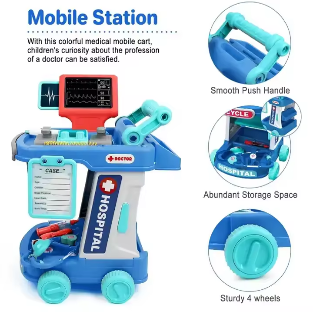 Kids Hospital Medical Trolley Tools Set