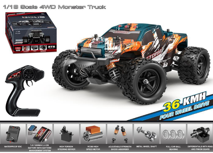 36km/h RC 1:18 Off-Road Racing Truck