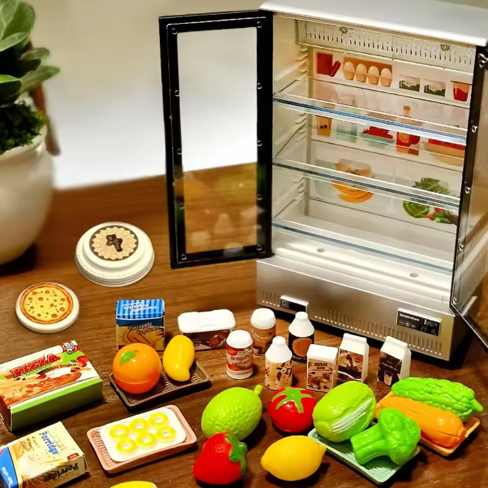 21Pcs Multi-functional Pretend Fridge With Light & Sound