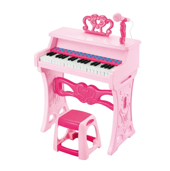 37 Keys Electronic Keyboard Piano With Microphone & Stool