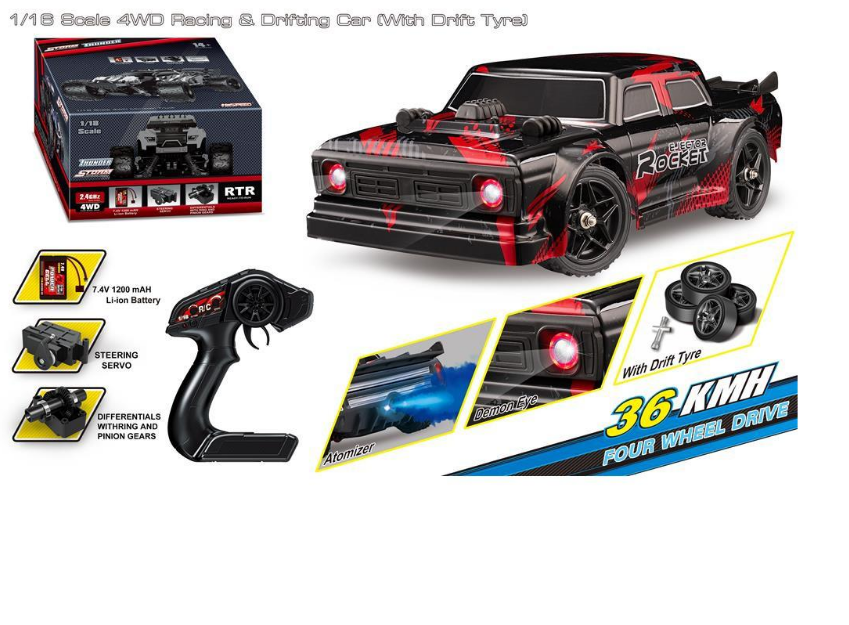 1:16 RC 36Km/h 4WD Ejector Rocket Spray Car