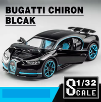 1:32 Diecast Bugatti Chiron With Acrylic Display Box - Black
