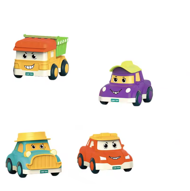 4Pcs Inertial Mini Cartoon Racing Cars