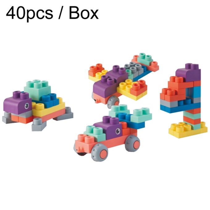 40Pcs Soft Rubber Building Blocks