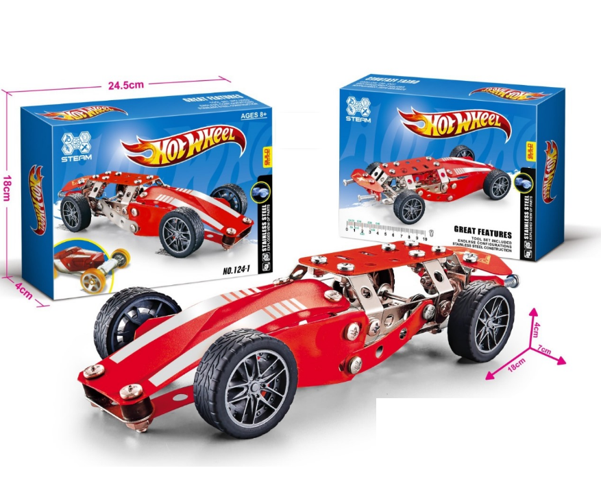 133Pcs Hot Wheel DIY Tech Bricks Ferrari Car