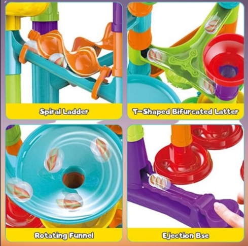 142Pcs DIY Marble Run Building Blocks Track