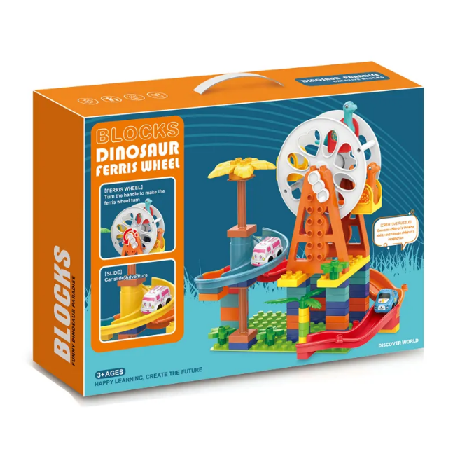 82Pcs DIY Manual Dinosaur Ferris Wheel Building Blocks