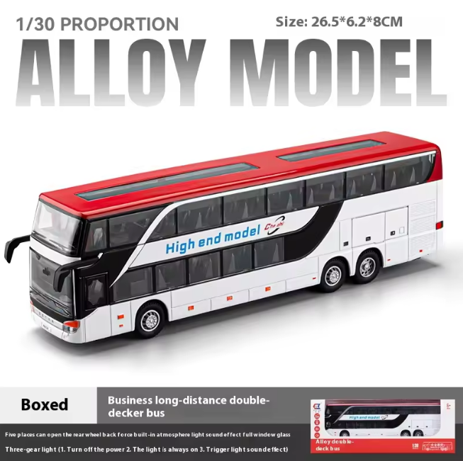1:30 Diecast Double Decker Bus Model