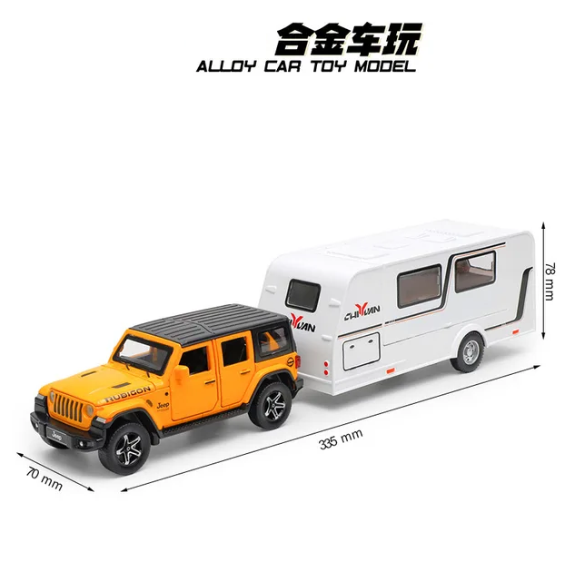 1:32 Diecast Rubicon Jeep With Trailer