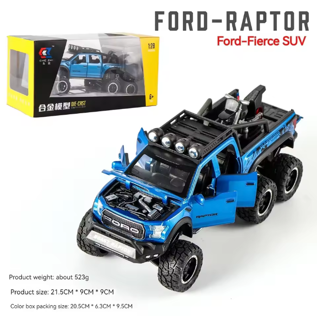1:28 Diecast Ford Beast Raptor F150 Model With Bike