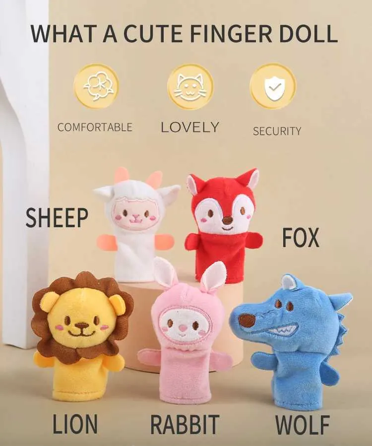 5Pcs Animal Themed Stuff Finger Puppet