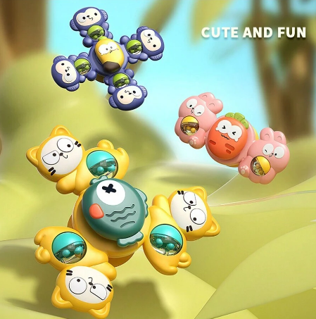 3Pcs Animal Shape Baby Spinning Rattles