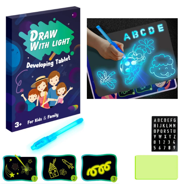 Draw With Lights Fun Painting Board With Nightlight Pen