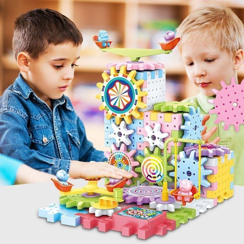 135Pcs Electric Gear Building Blocks Track Set