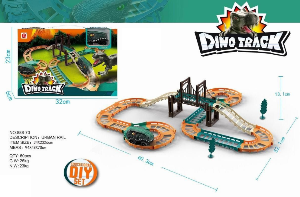 DIY Dino Urban Rail Track Set