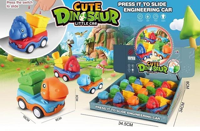 1Pcs Inertial Press & Go Dinosaur Car Toy