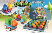 1Pcs Inertial Press & Go Dinosaur Car Toy