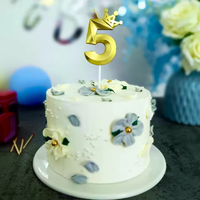 Number 5 Crown Designed Birthday Candle