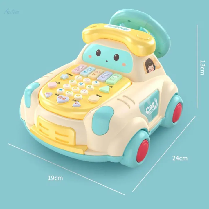 Multi-functional Kids Steering Musical Telephone Car