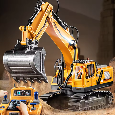 2.4GHz RC Diecast Excavator With Smoke