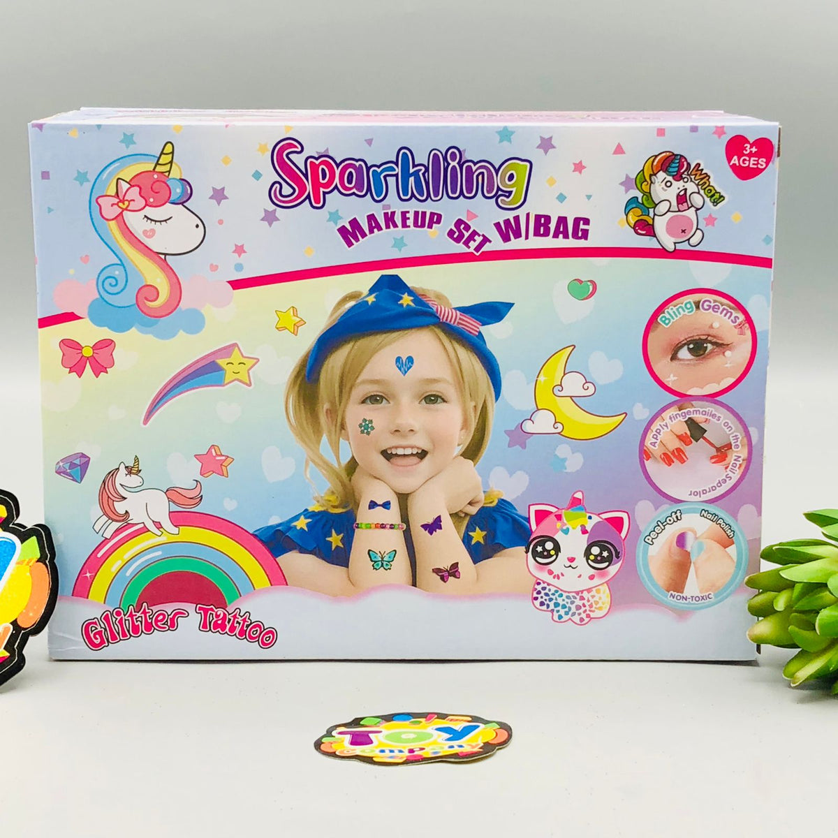 Glitter Tattoo Set With Accessories & Bag