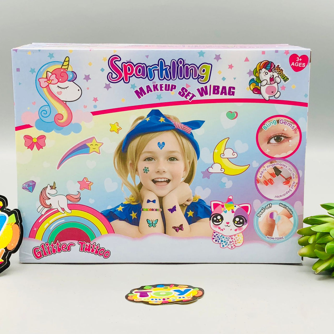 Glitter Tattoo Set With Accessories & Bag