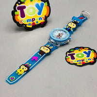 Labubu Themed Lighting Watch With Acrylic Box - Light Blue