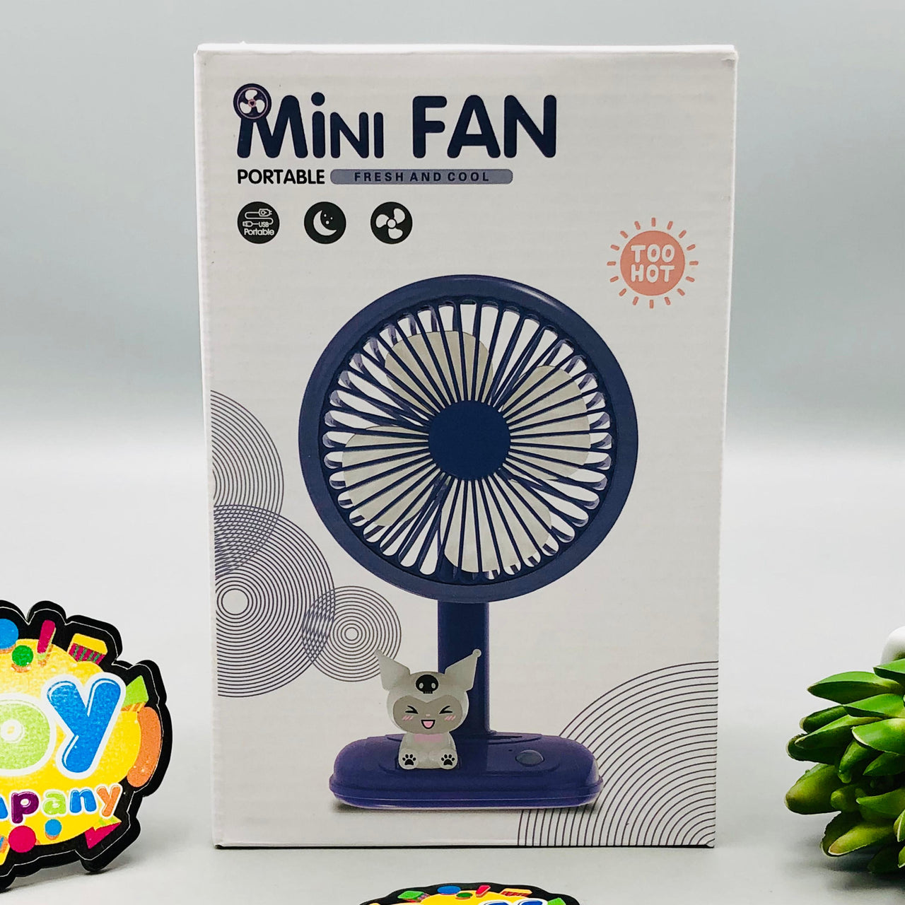 Rechargeable Kuromi Desktop Fan With Cartoon Buddy