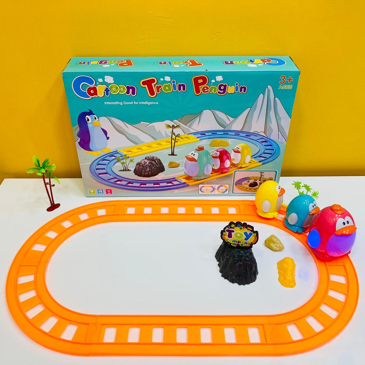 Cartoon Penguin Musical Train Track
