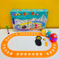 Cartoon Penguin Musical Train Track