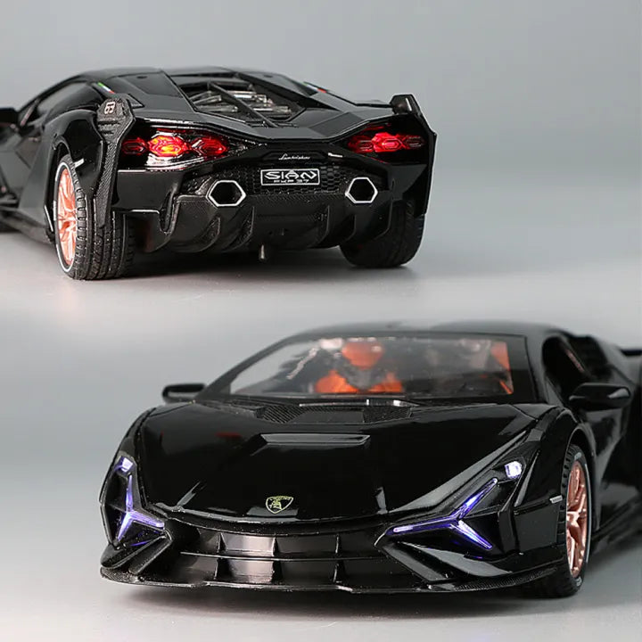 1:24 Diecast Lamborghini Sian FKP37 Model Car With Smoke